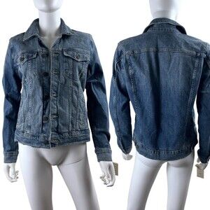 Lucky Brand Size M Cotton Tomboy Denim Trucker Jean NEW Jacket Vintage Casual